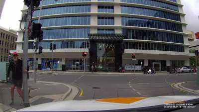 Angry man walks face-first into a pole