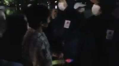 Elderly woman tries to extinguish the Olympic torch with a water gun, she was arrested