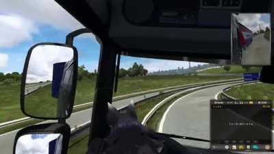 Mio performing a perfect Euro Truck Simulator turn