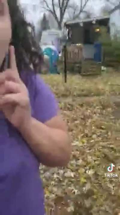 Karen straight up ASSAULTS a woman leafblowing , aftermath not yet known