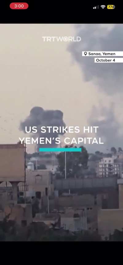 Another angle of the us strikes in Yemens capital 
