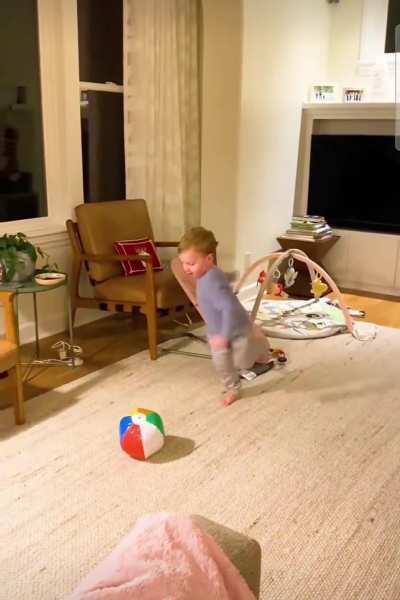 Watch him kick 😆 