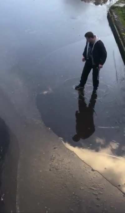 Scottish Man tries to cross frozen canal&hellip;