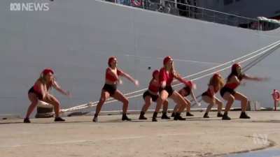 Local dancers perform at an Australian Navy event.