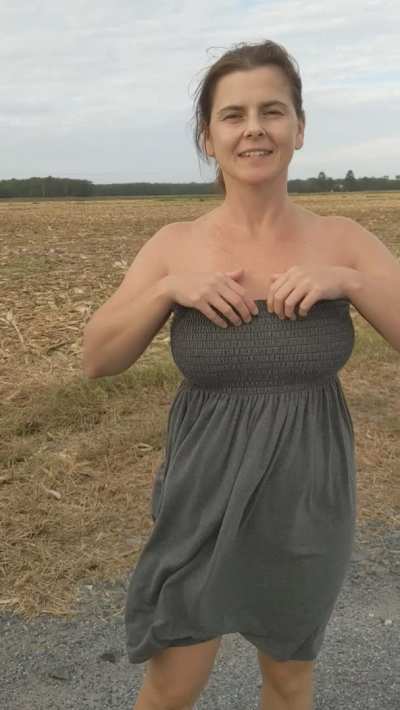 With this kind of dress, I'll pretty much flash anywhere