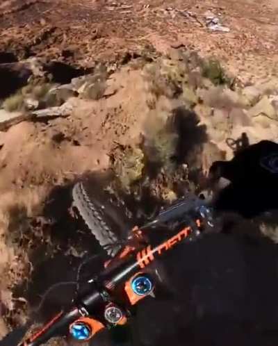 This breathtaking trail triggered his adrenaline ! Fearless and Amazing guy !