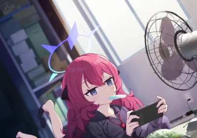 Lazying Around in Sensei's Office (Iroha by @nishi_ak1)