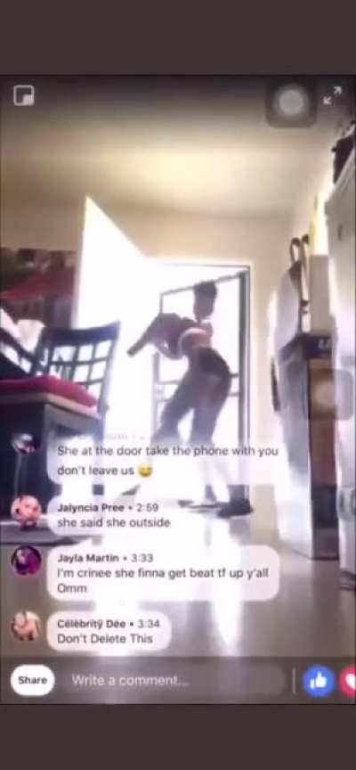 Tookies at the door, I’m going to fight her live on Facebook.