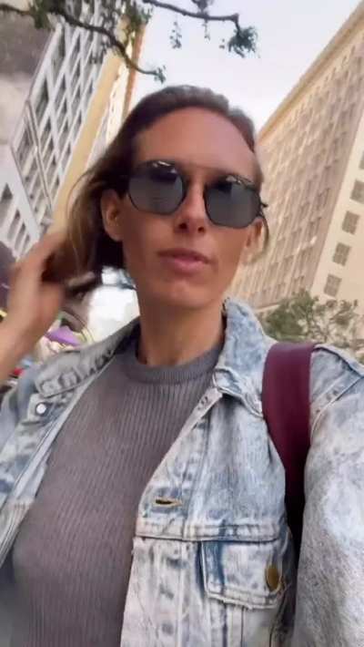 Milf walking downtown