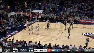 [Highlight] Pelicans leave Harden wide open and he knocks down the triple to put the Nets up 7 with 29 seconds left