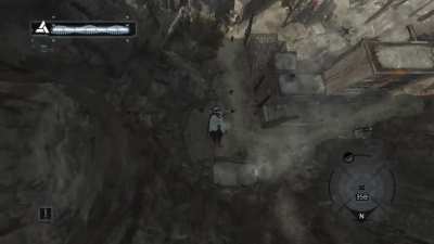 Mother always said: ''Altair, do not jump in hay karts, it's dangerous!''