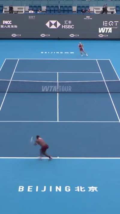 The way Mertens finished this point &mdash; that backhand winner was 🔥