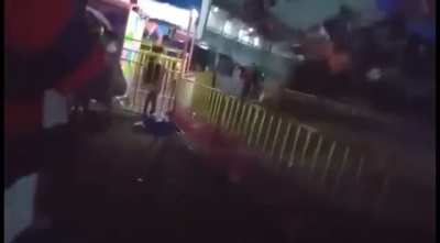 Boy gets violently thrown off of a chair swing ride when one of the broken locks of his seat gave way. He survived but suffers from a collapsed lung. (Urdaneta City, Pangasinan province, in the Philippines)