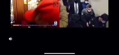 You can clearly see the police walking back down the stairs after refusing to control the crowd essentially forcing Secret Service&rsquo;s his hand and shooting the terrorist the breaching door. But all of a sudden want to do thier job after she&rsquo;s dead.