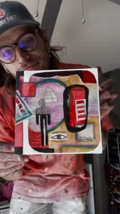 &ldquo;Look Inside,&rdquo; Myself, Mixed Media on Wood Panel (10x10 inches)