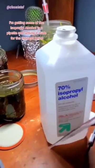 Rubbing alcohol versus Germs under microscope