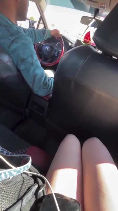 Egyptian cab driver cannot control himself when he sees a female passengers bare legs