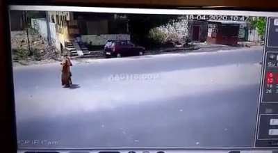 Allow me to help you cross the street madame