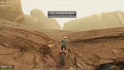Updated the dirt biker rider procedural animations in Motorblur (working title)