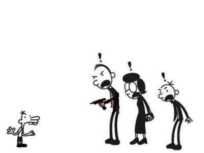 THE GREEDY MANNY CONSUMES THE LAST OF THE FOODS AS A HORRIFED HEFFLY FAMILY LOOKS ON