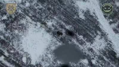 Russian Soldier kills himself with a grenade after being bombed by a drone of the "Katenyata" Strike Company, 56th Motorized Brigade.
