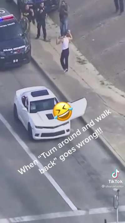Man doesn&rsquo;t know how to turn around and walk backwards