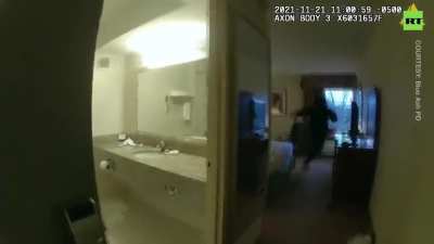 Rape suspect BOUNCES off window as he tries to flee cops