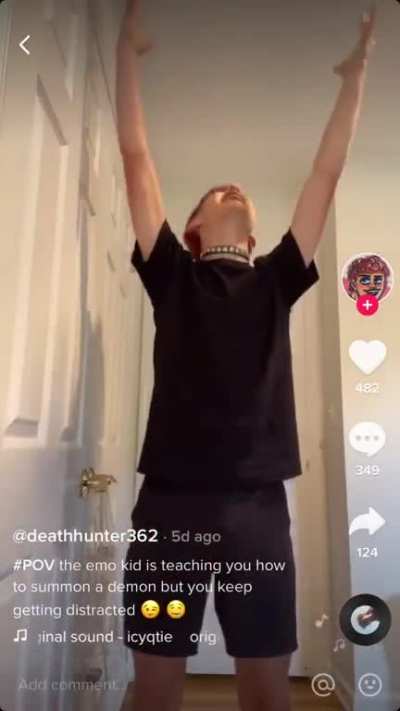 Emo kid teaches you how to summon a demon but you keep getting distracted(turned me on like a light switch)