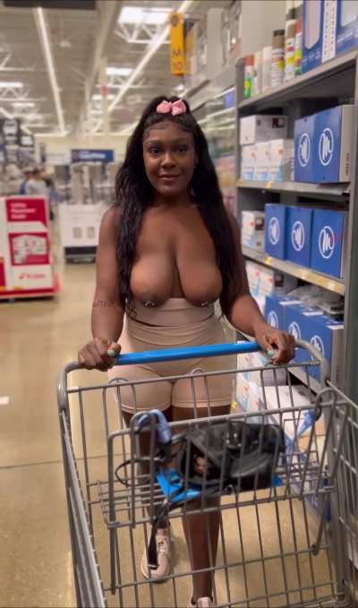 Shopping is better when tits are involved