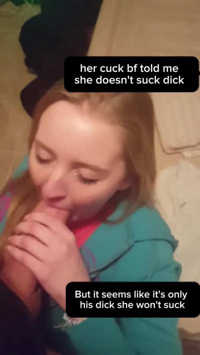 Sorry cuck, her mouth is for bulls only