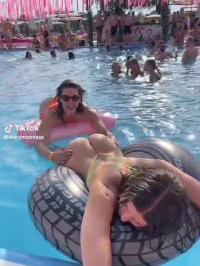 Jiggling massage in front of everyone
