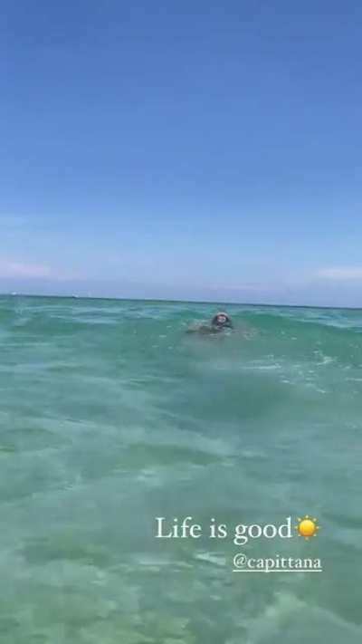 Enjoying herself in the sea