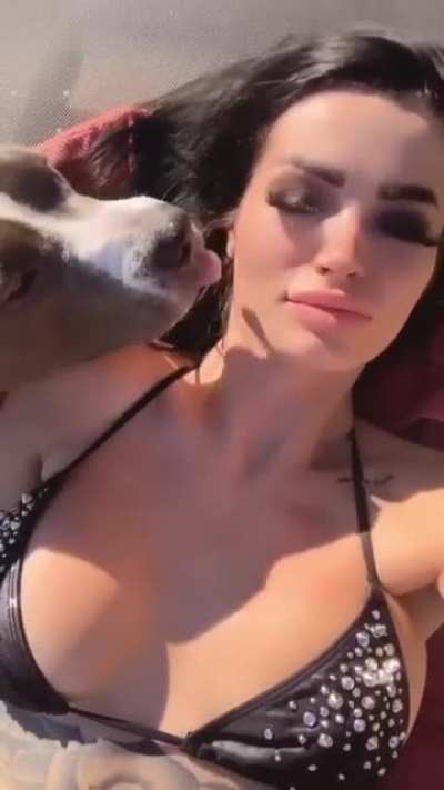 Paige chilling in a bikini