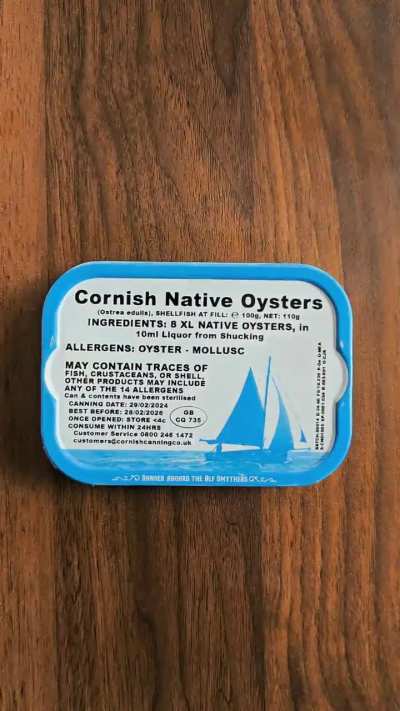 Cornish oysters