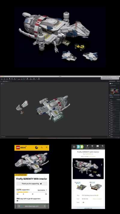 Lego SERENITY is 1/3 of the way to 10,000 on Ideas!