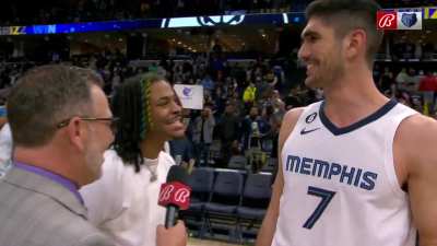[Highlight] A Changed man, Ja Morant in his first notable on-court moment and cites NBA Youngboy during the Post-Game Interview