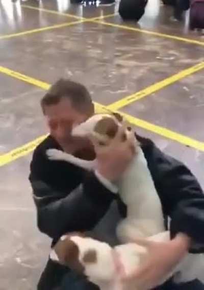 Warm welcome for their best friend.