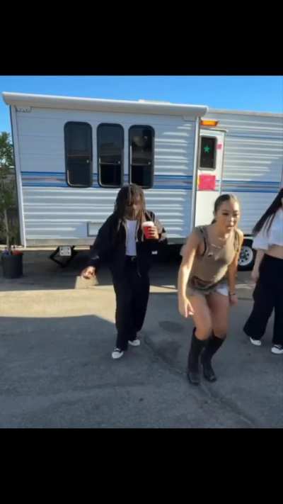 A clip of Joyce &amp;amp; Jordan Ward rehearsing quick before they performed "SIDEKICK" at Camp Flog Gnaw 2024, and a clip of them embracing each other after their performance