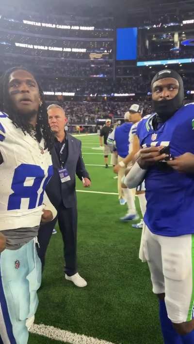 CeeDee to DK: "I'm trying to keep up... I need that jersey bro."
