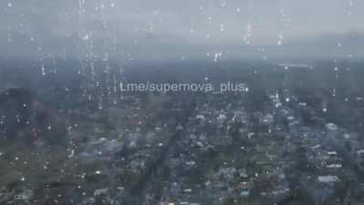 The town of Maryinka under Russian incendiary munitions. Ukraine - 2022