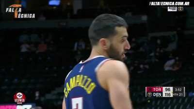[Highlight] Facundo Campazzo robs Malachi Flynn in an incredible manner and throws it off his foot while off balance.