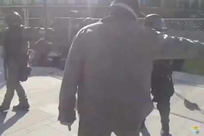 Patriotic rally participant just got shot by a counterprotestor in Denver