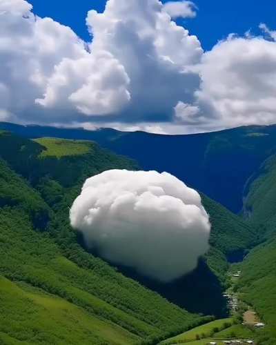 A cloud descended to earth