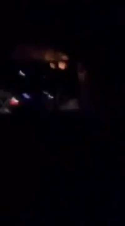 Ua pov Shahed-136 exploding in Kyiv