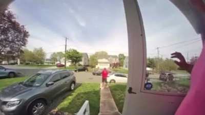 To escape from the police but the pizza delivery guy stopped him