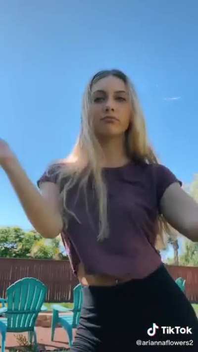 Tight top on perky tits
