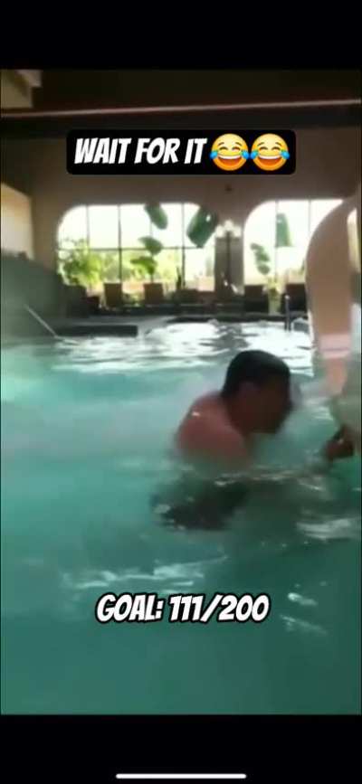 Falling in the pool
