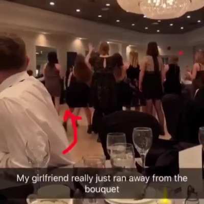 His girlfriend dodging a bullet