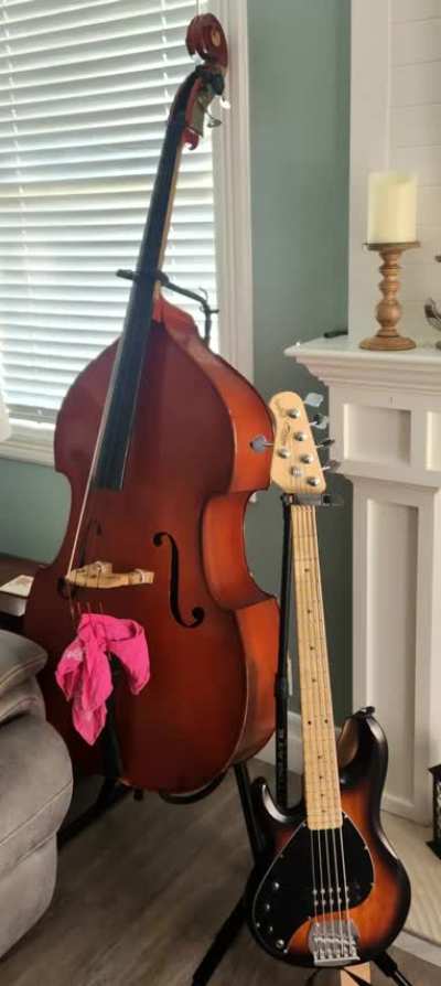 About 6 months into a move away from rockabilly slap and towards swing era and pre-country slap.
