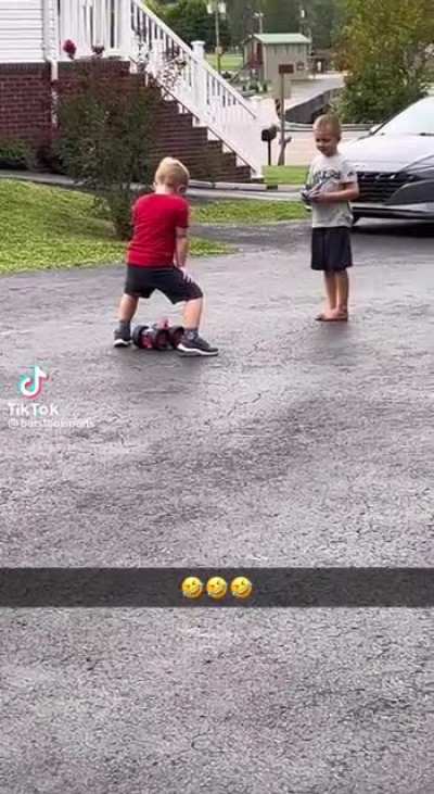 Little guys getting a head start on being dudes